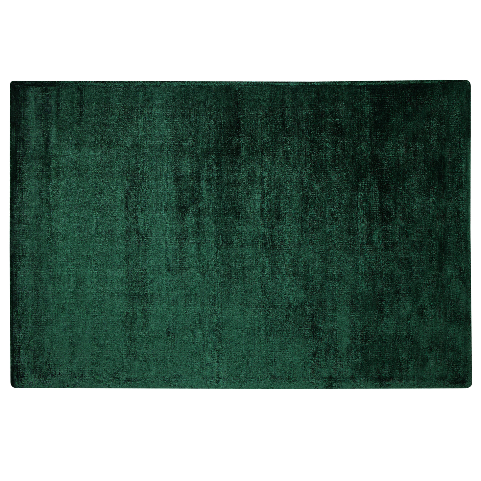 Beliani Rug Gesi Ii Dark 140 X 200 Cm Viscose Green