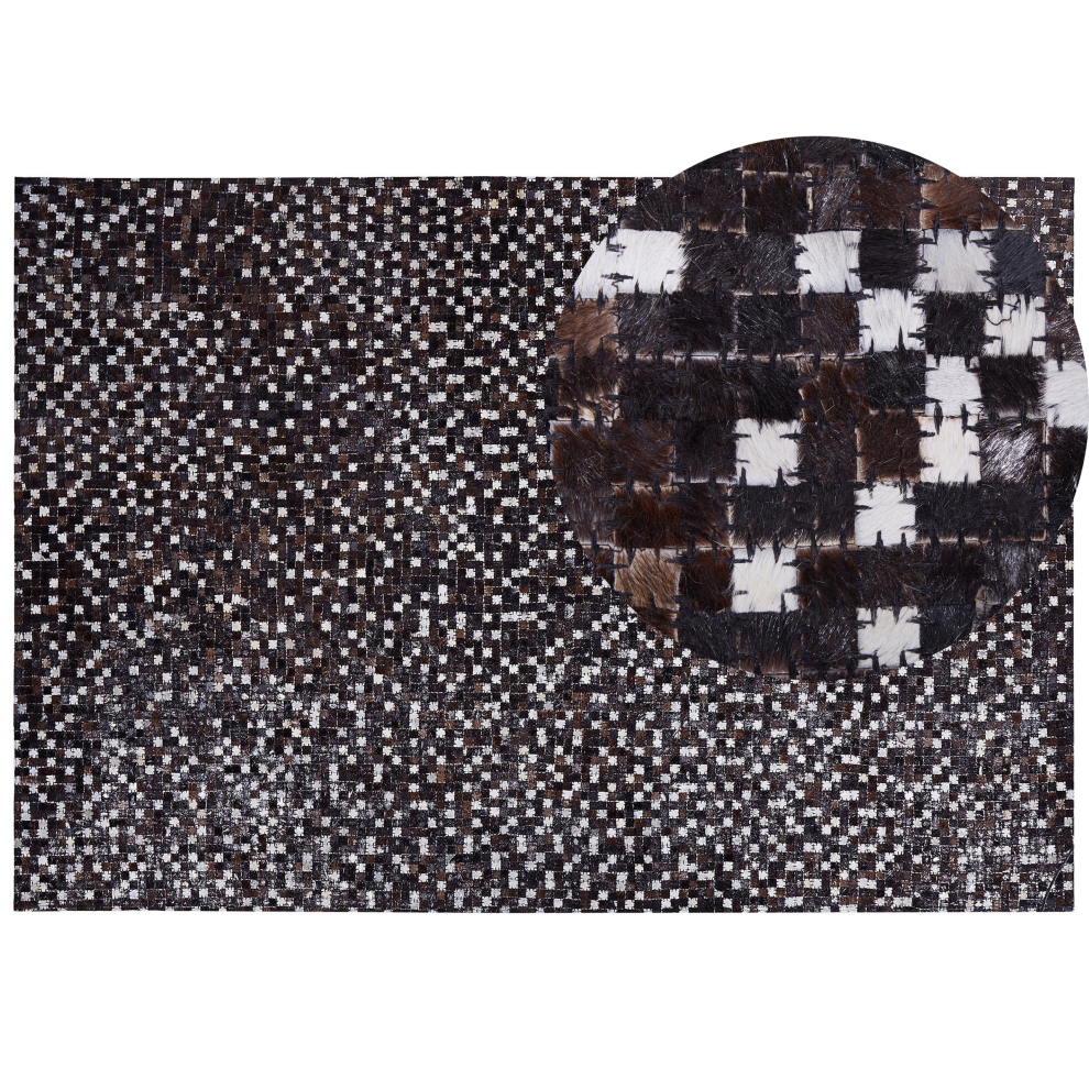 Beliani Rug Akkese Brown 160 X 230 Cm Leather