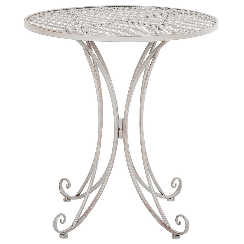 Beliani Bistro Table Cilento 71 Cm 71 Cm Metal Grey