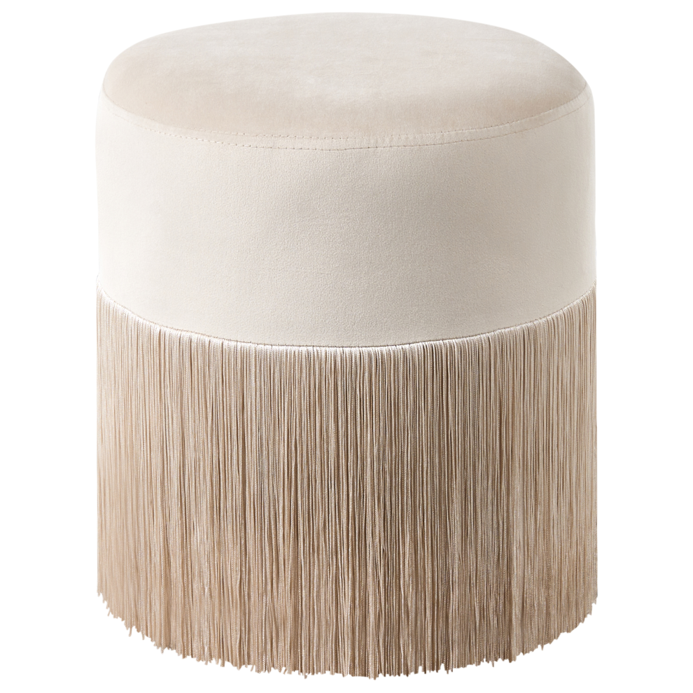 Beliani Pouffe Virginia Velvet Taupe
