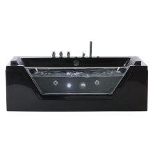 Corner Hot Tub with LED SAMANA 1530 x 710 mm Black