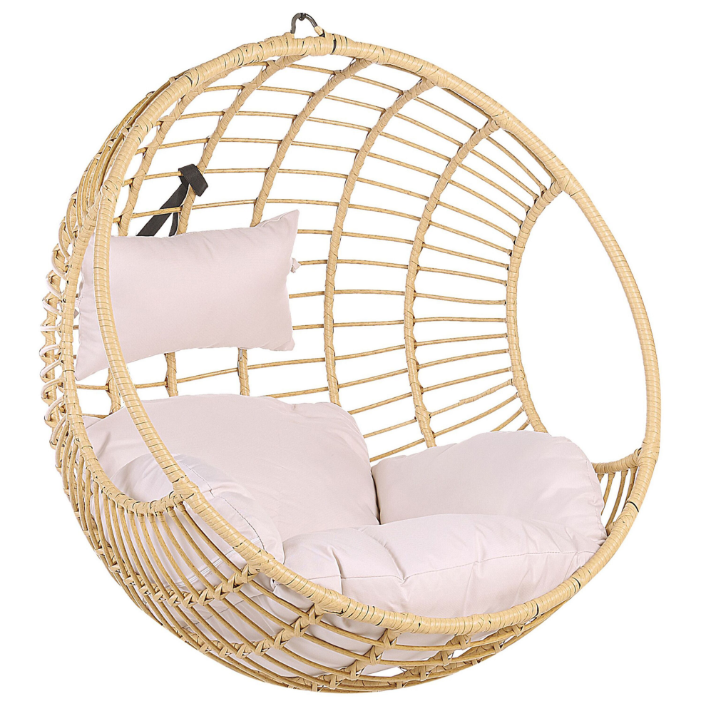 Beliani Hanging Chair Aspio Pe Rattan Natural