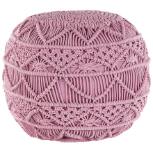 Pouffe Macramé KAYSERI Cotton Pink