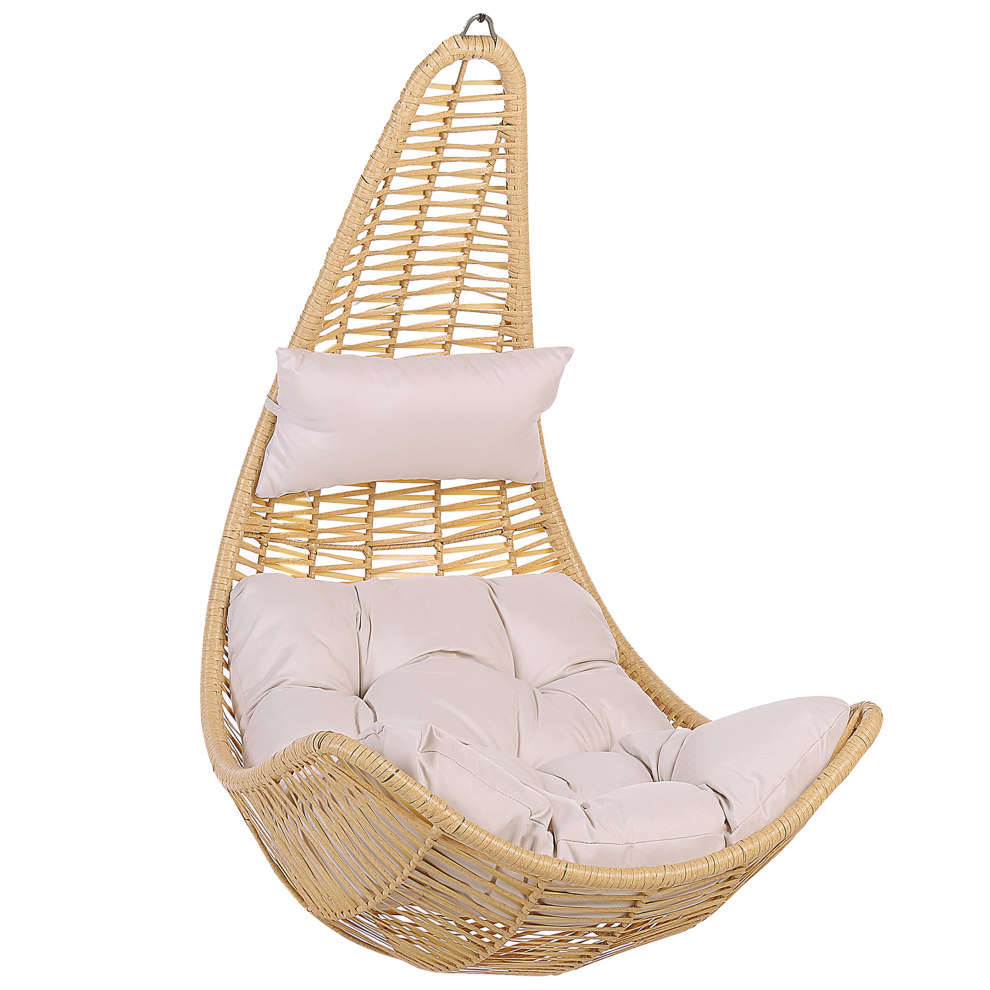 Beliani Hanging Chair Atri Ii Pe Rattan Natural
