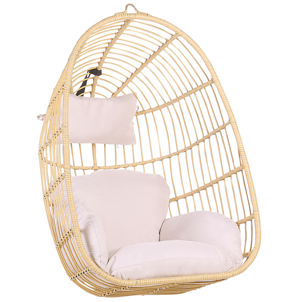 Beliani Hanging Chair Casoli Pe Rattan Natural