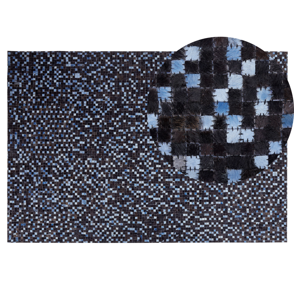 Beliani Rug Ikisu Dark Brown 140 X 200 Cm Leather