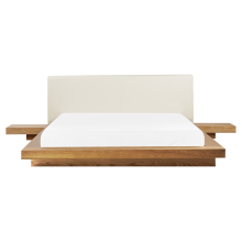 Waterbed Faux Leather ZEN 160 x 200 cm (EU King Size) Natural Ash Wood