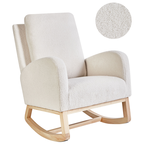 Beliani Rocking Chair ALSTA Boucle Off-White