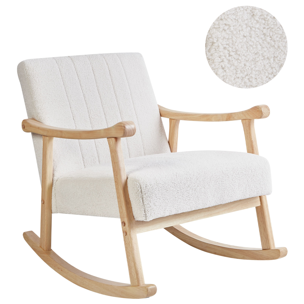 Beliani Rocking Chair Leknes Boucle Off-White