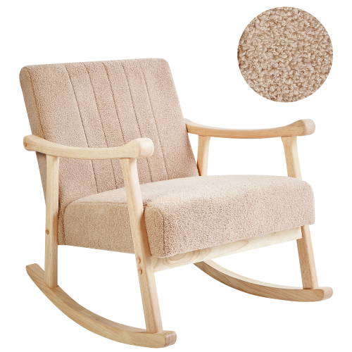 Beliani Rocking Chair LEKNES Boucle Beige