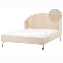 Bed Boucle AMBILLOU 140 x 200 cm (EU Double) Beige