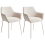 Beliani Set of 2 Dining Chairs BOWDON Chenille Light Beige 1