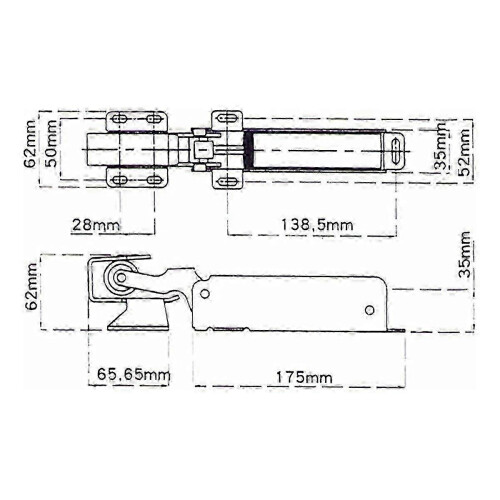 Silent hydraulic closer for freezer doors, 1094 durable model 2