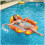 Orange pattern floating pool hammock, foldable inflatable mattress for beach and pool 2