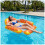 Orange pattern floating pool hammock, foldable inflatable mattress for beach and pool 3