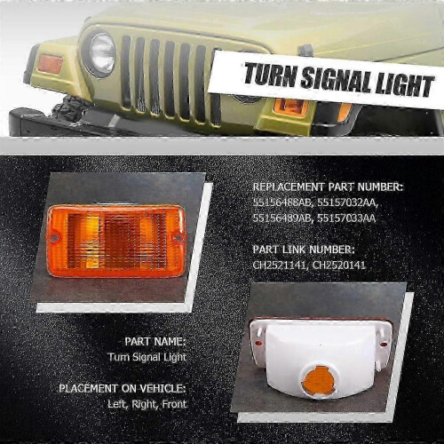 Paire de clignotants de remplacement pour Wrangler TJ 2001-2006 2