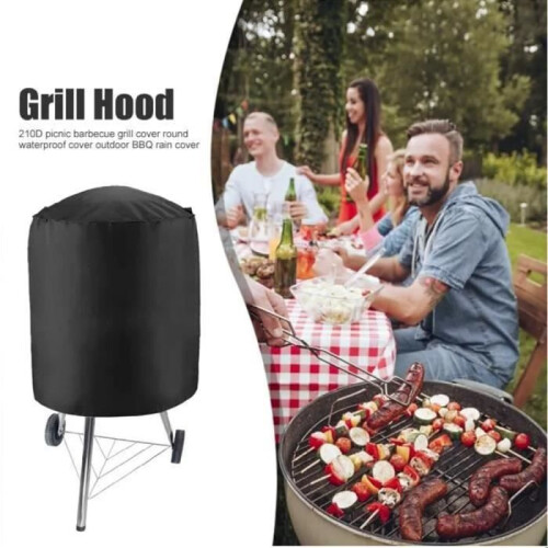 Pyöreä grillin suoja, 77 x 58 cm, pölytiivis, musta 1