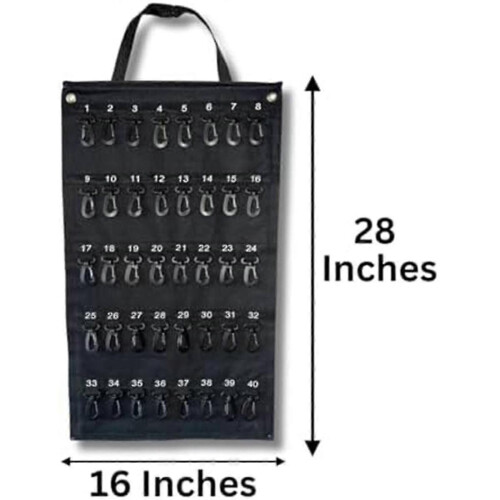 Roll-up key storage box for home with 40-key capacity and security hook 1