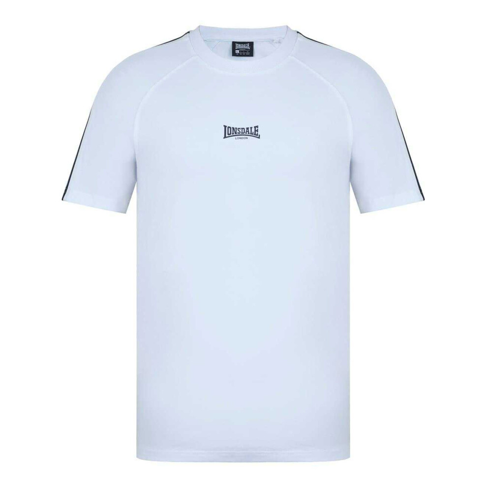 Lonsdale (Xl, ) Mens Striped Logo Regular Raglan T-Shirt White