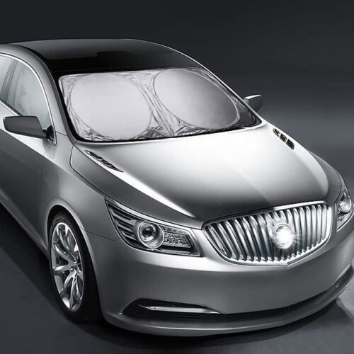 Foldable Car Interior Windshield Sunshade, UV and Heat Protection, Silver Model, Size S 1