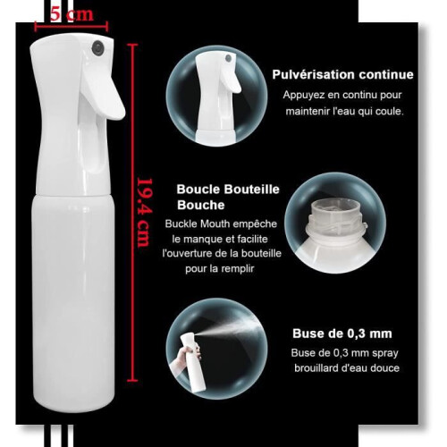 Verstuiver - 200 ml - Navulbaar - 360 spray - 2 stuks wit 1