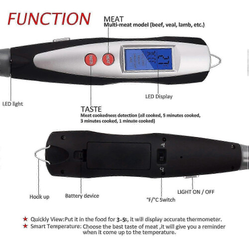 Digital meat thermometer fork for BBQ with instant read 1