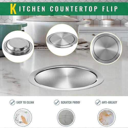 Garbage lid for kitchen with stainless steel swing flap 1