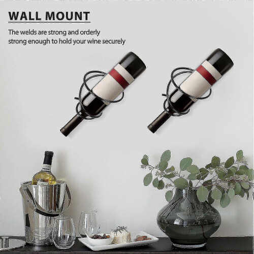 Metal wine bottle holders with screws for kitchen storage 2
