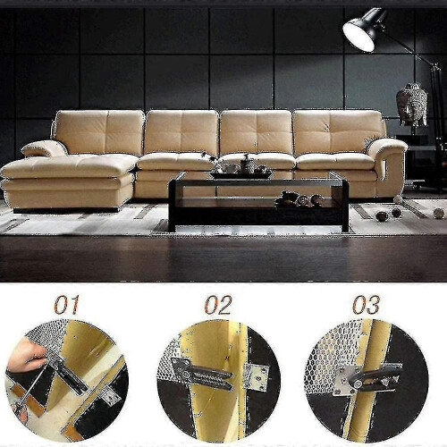 Sectional couch connector for modular sofas, 4pcs metal alligator style 2