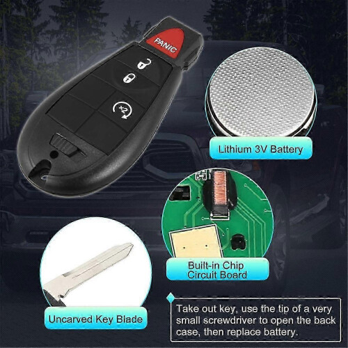 Télécommande à 4 boutons pour Dodge Ram 2500 3500 2013-2018 GQ4-53T 2