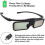 Active shutter 3D glasses for RF projectors rechargeable design 3