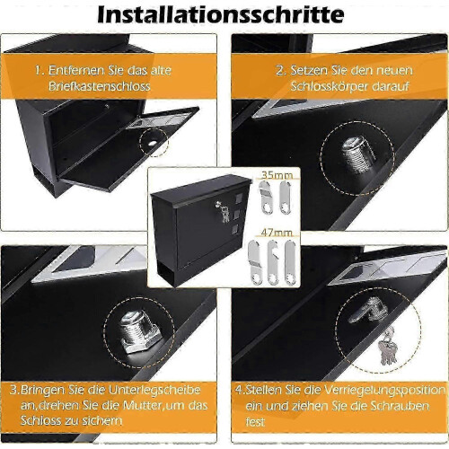 Mailbox lock with 4 keys for secure mail storage 1