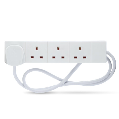 Status STATUS 4 Way Socket Extension Lead, 1m Cable, White (4WS1M20)