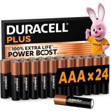 DURACELL Plus AAA Batteries (24 Pack) – Alkaline Batteries 1.5V – Up to 100% Extra Life with POWER BOOST Actives– Reliability For Everyday Devic
