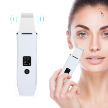 (WHITE) Ultrasonic Blackhead Remove Scrubber Blackhead Cleaning Pore Beauty Device Dead Skin Acne Scalper Facial Deep Pore Cleanser