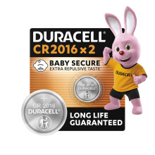 DURACELL 2016 Lithium Coin Batteries 3V (2 Pack) - Long-life Guaranteed - Baby Secure Technology - For Use in Key Fobs, Small Home Remotes, Fitness W