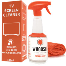 WHOOSH! Screen Shine Pro TV Cleaner Spray Kit – 500 mL Refillable Bottle with Microfiber Cloth – Safe & Streak Free Cleaning for OLED Screen Clean