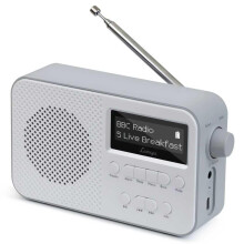 LEMEGA PR2 Max DAB Radio, Bluetooth 5.3, LCD Display, AA Battery, Grey