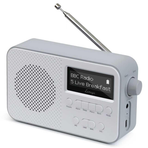 LEMEGA PR2 Max DAB Radio, Bluetooth 5.3, LCD Display, AA Battery, Grey