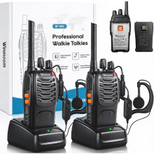 Winmoom Long Range Walkie Talkies,16-Channel USB Rechargeable Walkie Talkies for Adults & Kids, 2-Way Radio Kit with LED Light, Earpieces and Charger