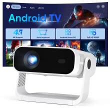 Smart Projector Built-in Apps, Android 14, Native 1080P 4K Supported WiFi 6 Bluetooth 5.2, 20000 Lumens, Low Fan Noise (