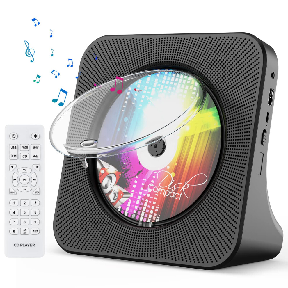 Portable Cd Player With Bluetooth, Gueray Desktop Cd Players For Home Bulit-In Double Hifi Speakers Aux&Headphone Jack Fm Radio Boombox With Remote C 5006462740381
