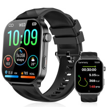 GPS Smart Watch for Men Women, 2.01'' HD Screen Fitness Watch with Heart Rate/Sleep/SpO2/Step Counter(Bluetooth Calls), 110+Sports Fitness Tracker, 1