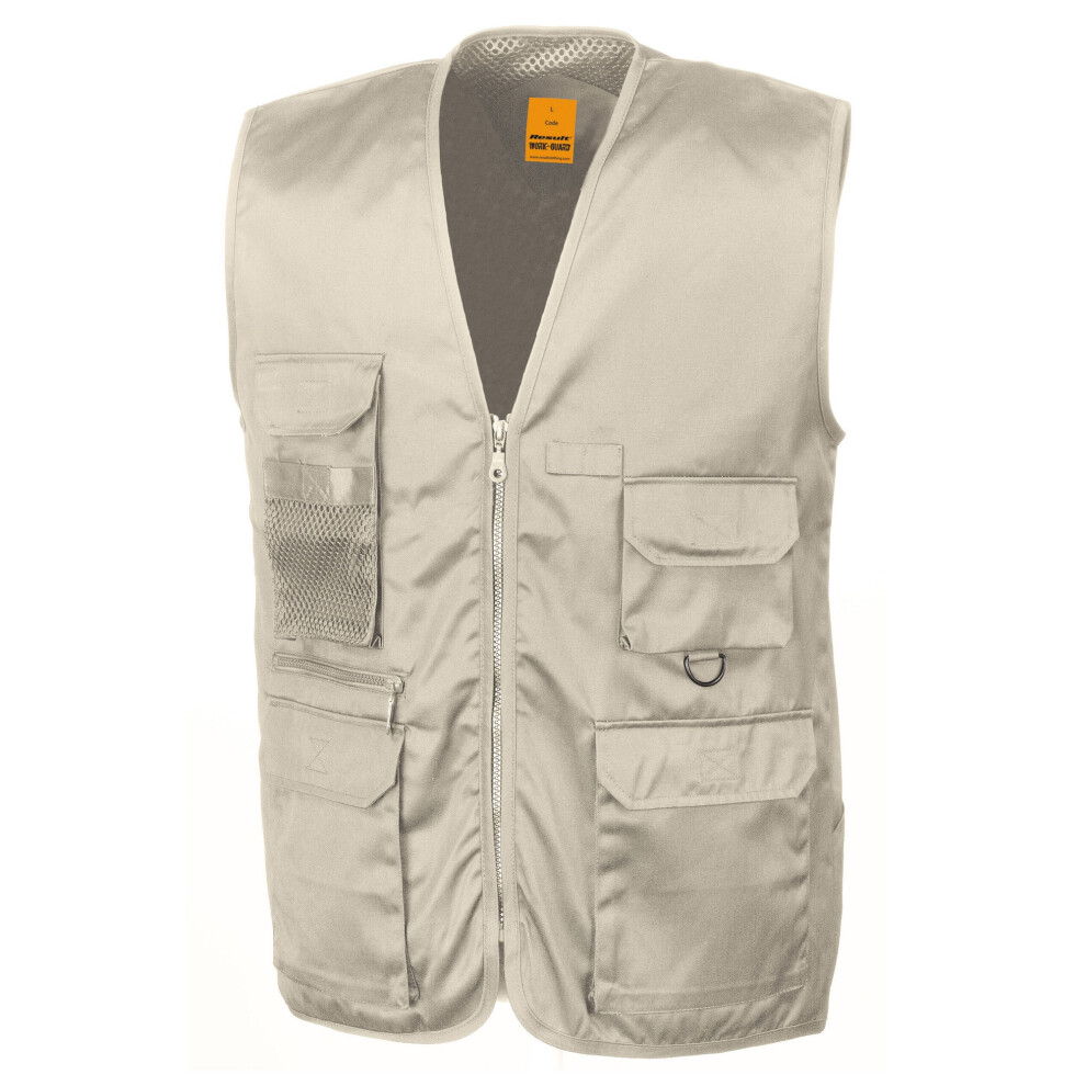 (Xl, Camel) Work-Guard By Result Mens Safari Waistcoat 5063470673308