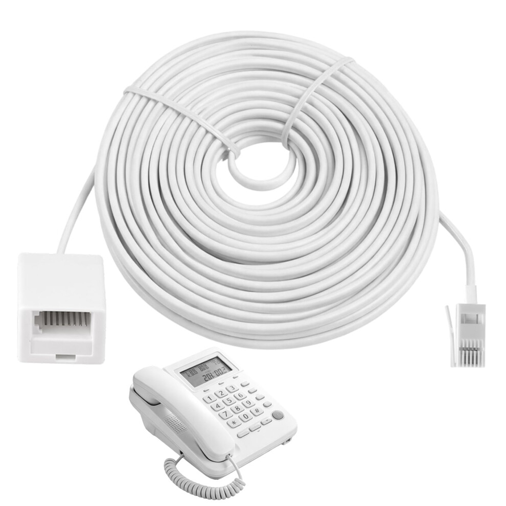 Oupdate Bt Telephone Extension Cable 10M, 6P4c Bt Male To Female Extension Cable Straight Through Phone Cables For Landline, Uk Landline Phone Cord F 5009702658491