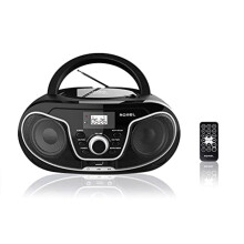 Roxel RCD-S70BT Portable Boombox CD Player with Remote Control, FM Radio, USB MP3 Playback, 3.5mm AUX Input, Headphone Jack, LED Display Wireless Mus