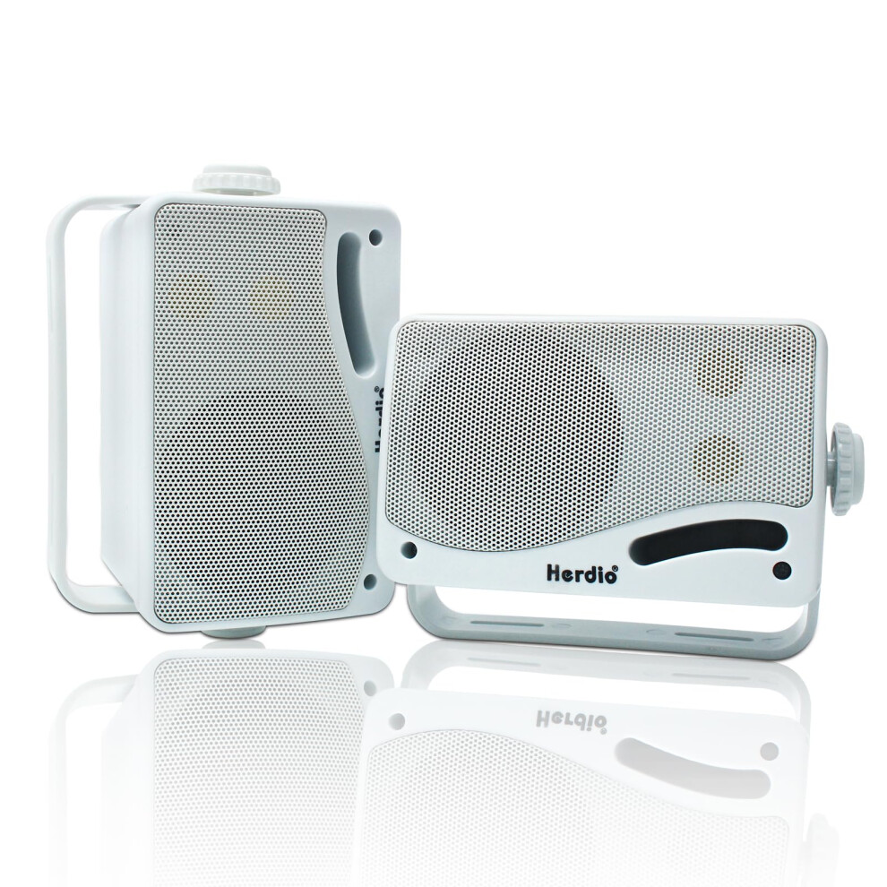 Herdio 3.5" Outdoor Bluetooth Speakers Wired Waterproof, 200W 3 Way Upgrade Premium Wall Mount Speakers, Durable Mountable Loud Sound System For Pati 5007436740437