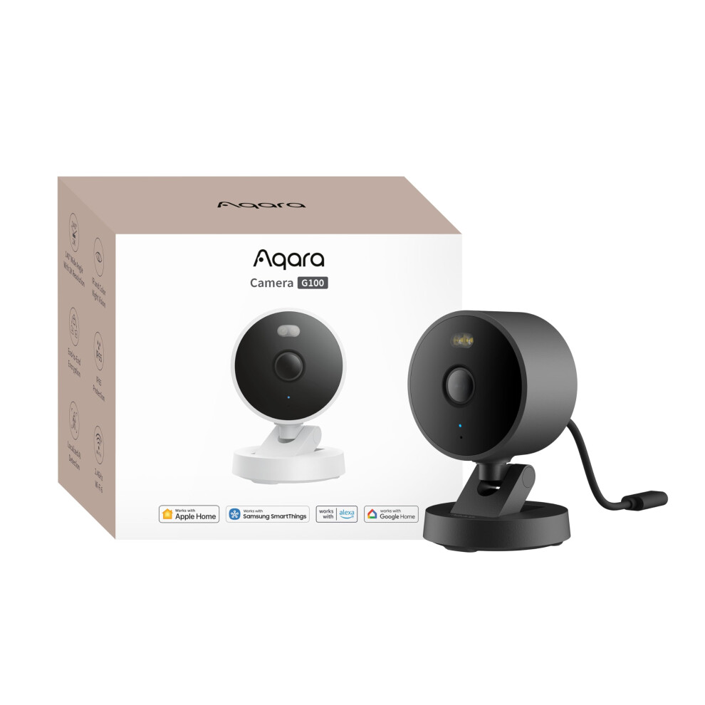 Aqara G100, 2K Indoor/Outdoor Security Camera, Homekit Secure Video, 2-Way Audio, Spotlight Color/Ir Night Vision, Ai Detection, 140 Fov, Wi-Fi 6, S 5009491754237