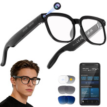 Vutlace Smart Glasses with 4K HD Camera and Bluetooth, Real-Time Translation, Music & Hands-Free Calls, Photochromic Lenses, UV & Blue Light Protecti