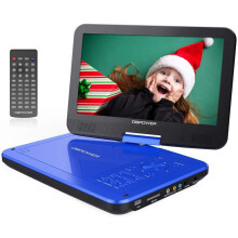DBPOWER 10" Portable DVD Player, 5 Hour Rechargeable Battery, Swivel Screen, Supports SD Card and USB, Direct Play in Formats AVI/RMVB/MP3/JPEG (10